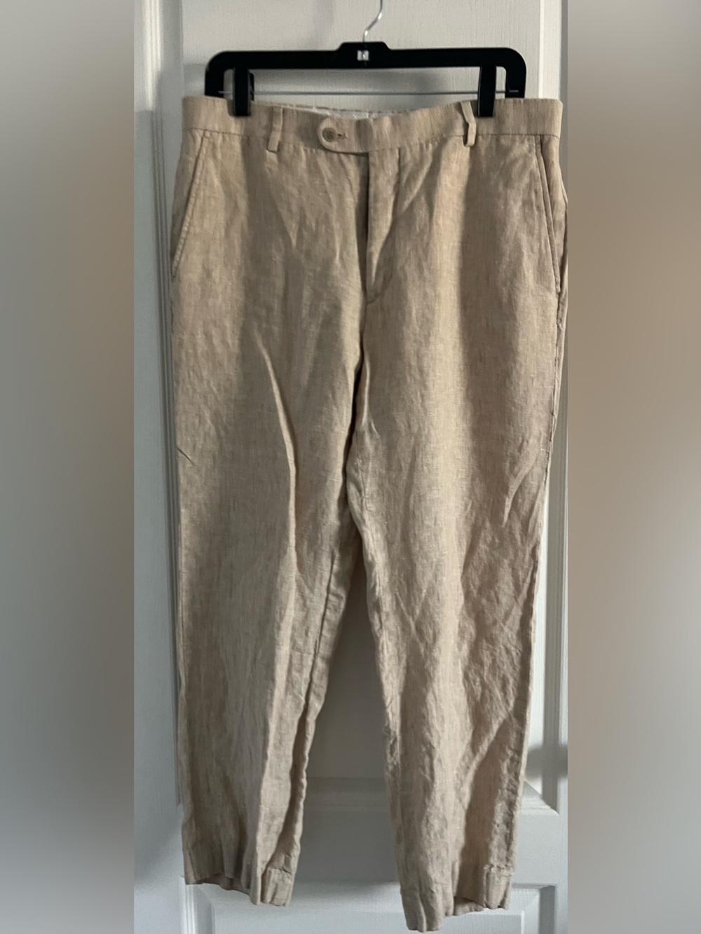 Joseph Abboud Men's 100% Linen Chinos in Light Tan